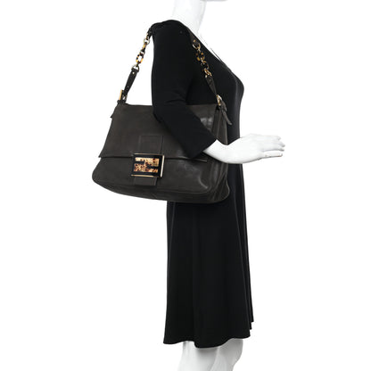 Fendi Vitello Savana Big Forever Mama Baguette Dark Brown 2 of 10