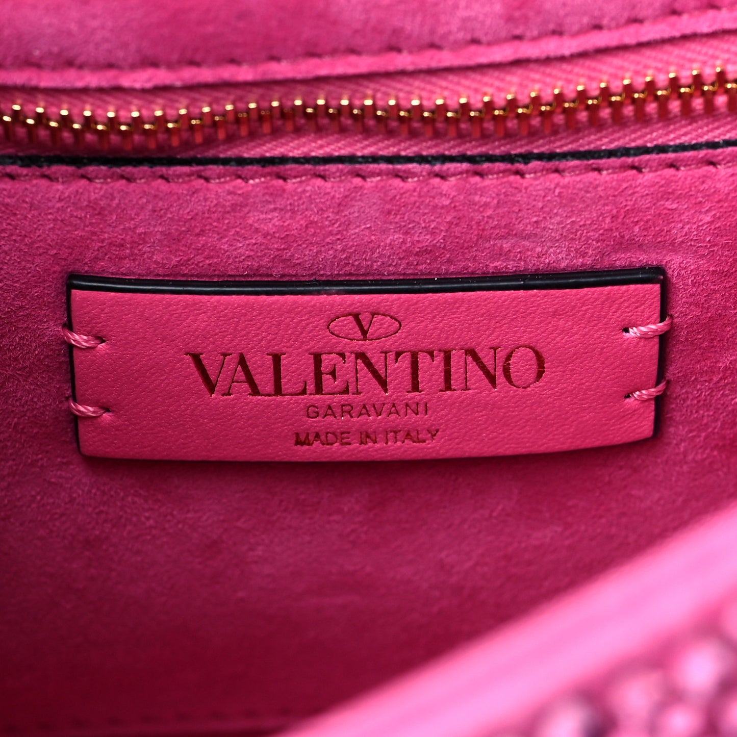 Crystal Suede Enamel Medium Roman Stud Shoulder Bag Pink PP