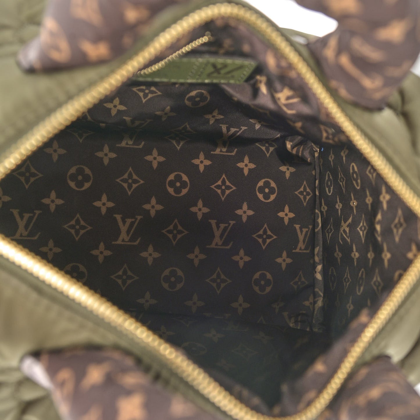 Econyl Mini Monogram Pillow Speedy Bandouliere 25 Khaki