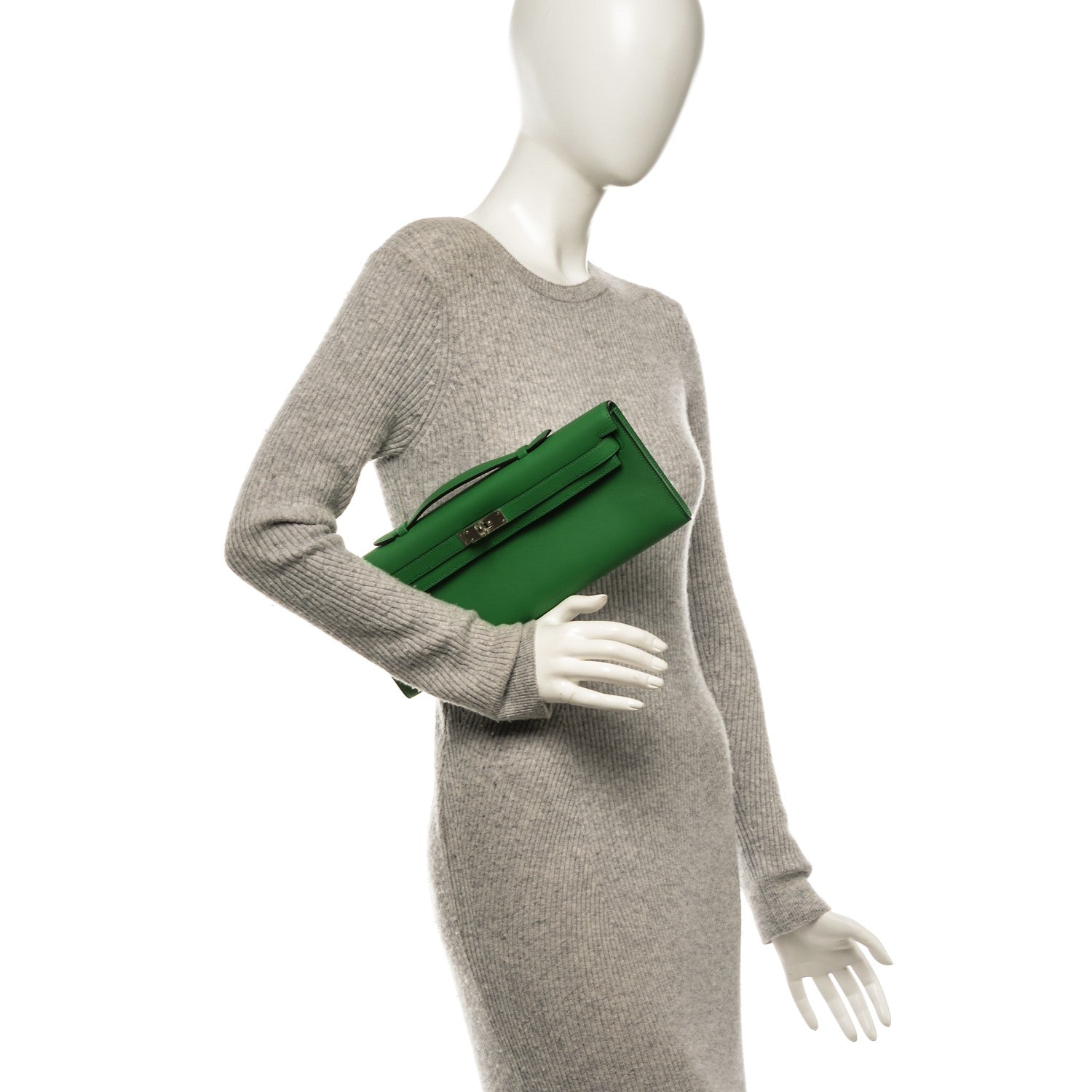 Hermes Swift Kelly Cut Clutch Pochette Bambou 2 of 22