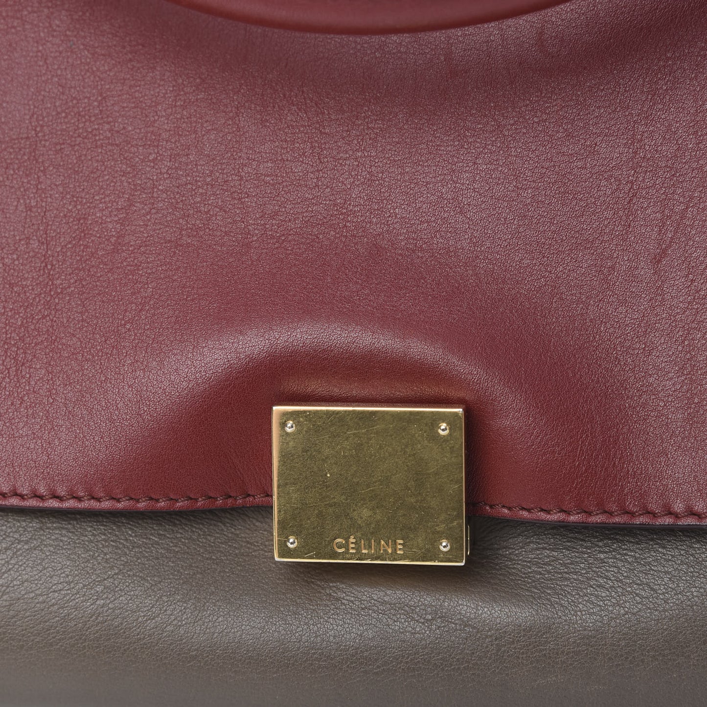 Calfskin Suede Medium Tri-Color Trapeze Taupe