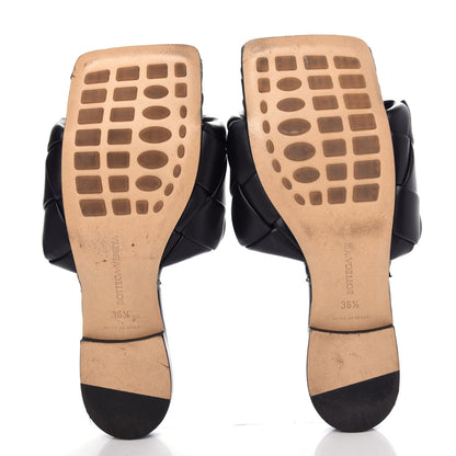 Bottega Veneta Nappa Maxi Intrecciato Lido Flat Sandals 36.5 Black 6 of 9