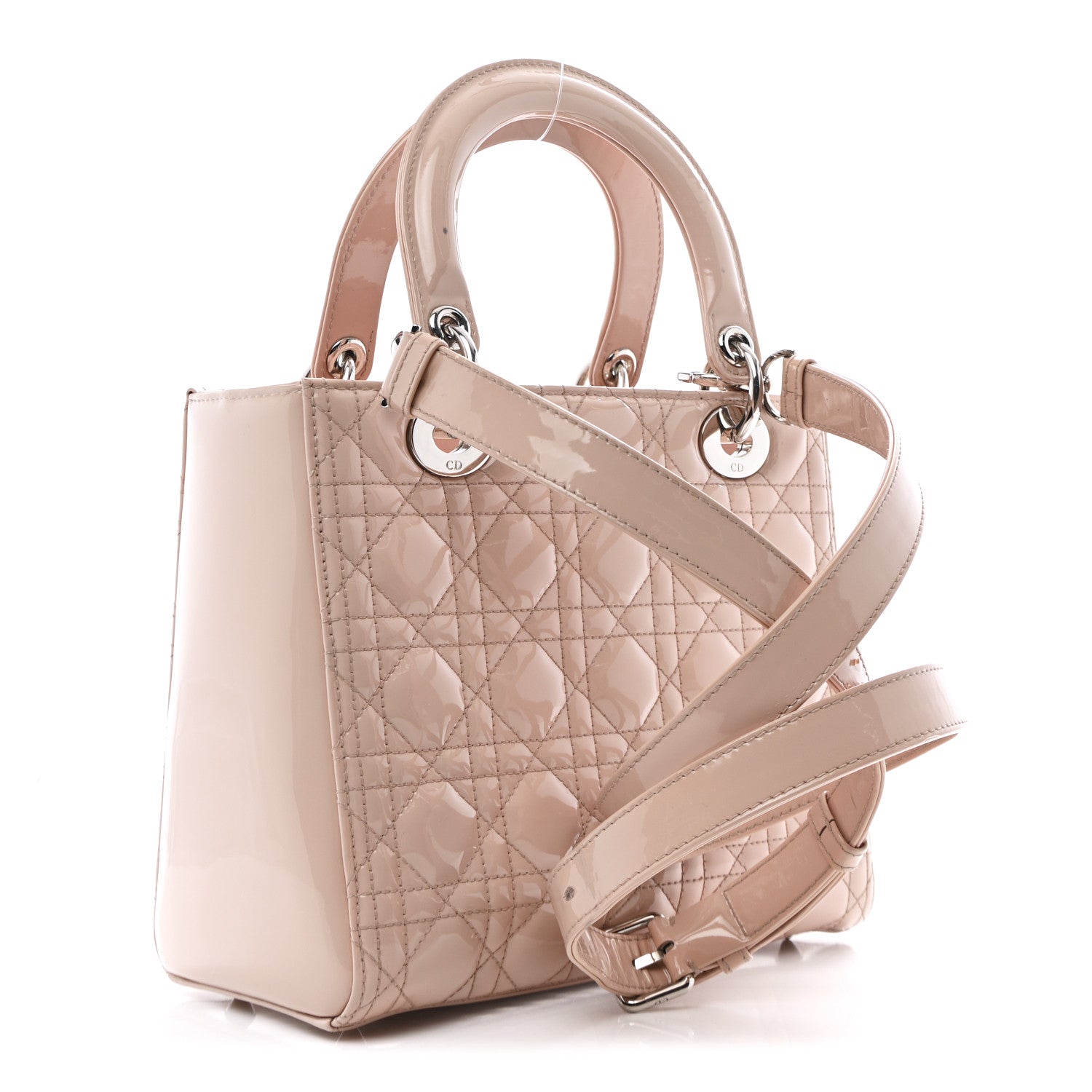Christian Dior Patent Cannage Medium Lady Dior Rose Clair 4 of 35