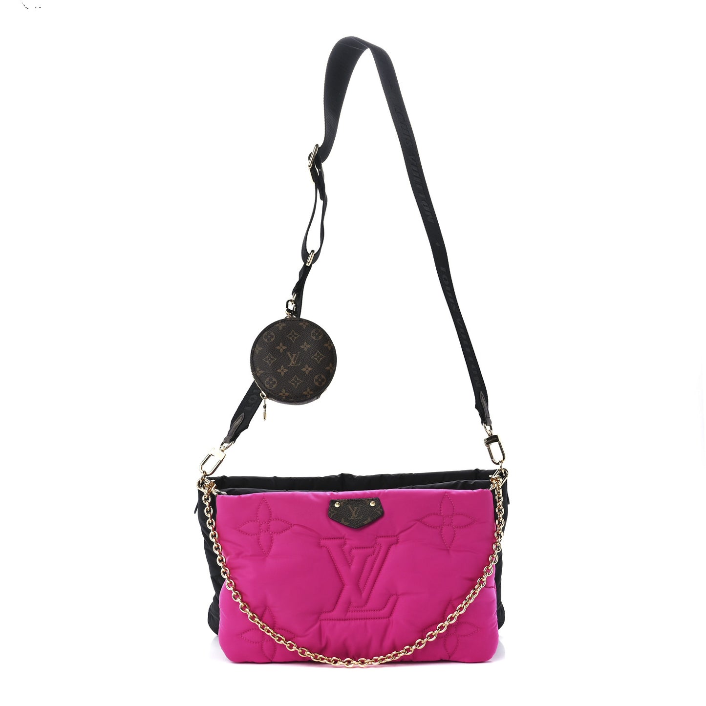 Econyl Monogram Pillow Maxi Multi Pochette Accessories Black Fuchsia