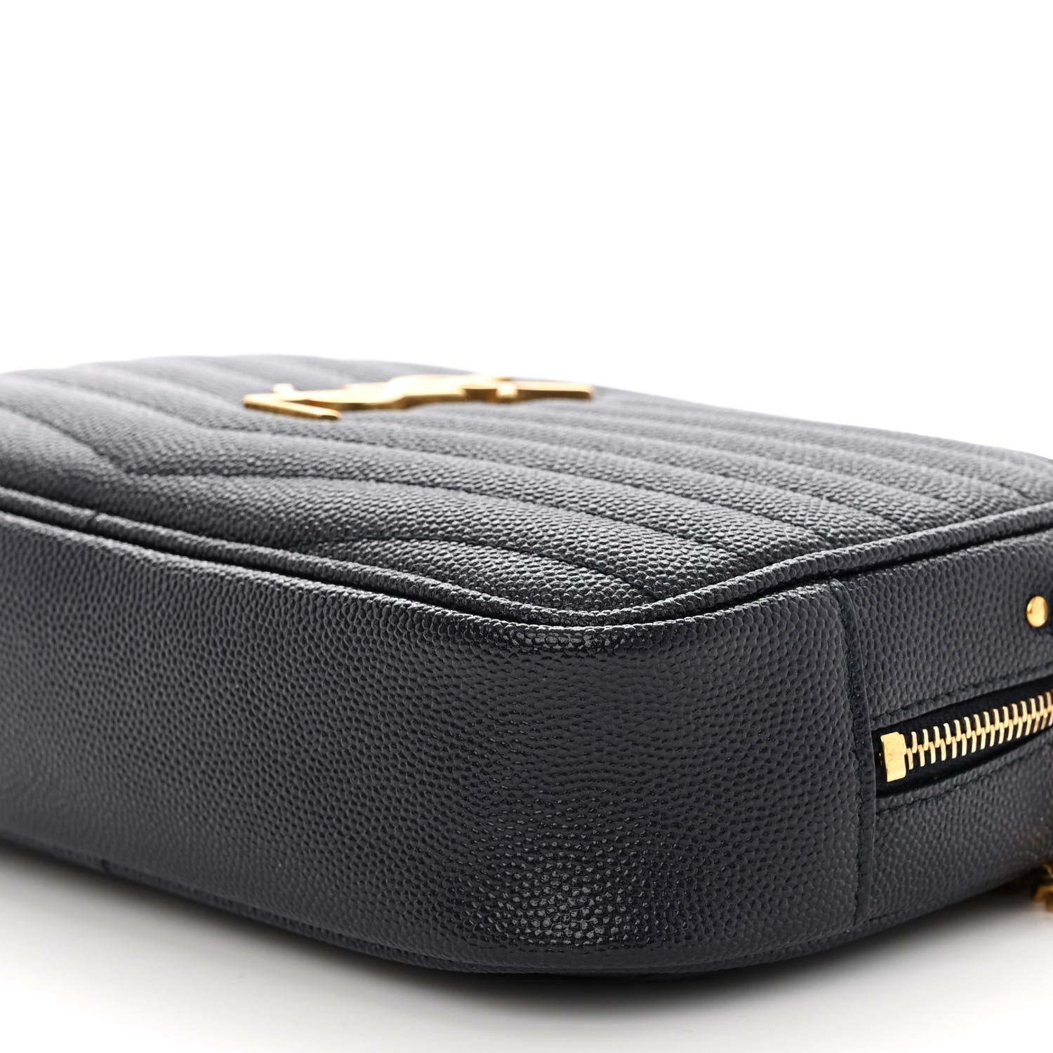 Saint Laurent Grain De Poudre Matelasse Monogram Mini Lou Camera Bag Deep Marine 10 of 11