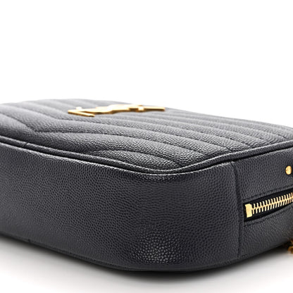 Saint Laurent Grain De Poudre Matelasse Monogram Mini Lou Camera Bag Deep Marine 10 of 11