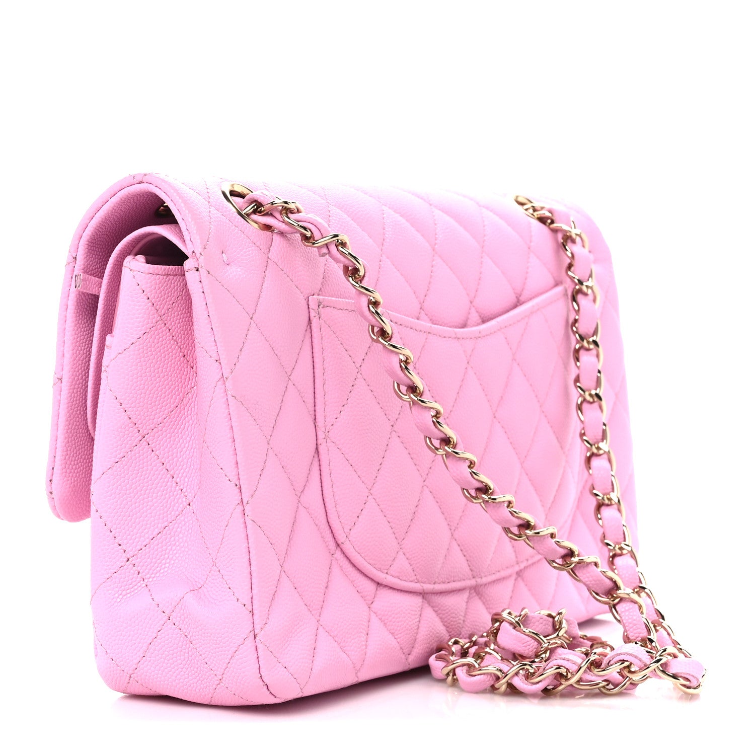 Chanel Caviar Quilted Medium Double Flap Pink 3 of 12
