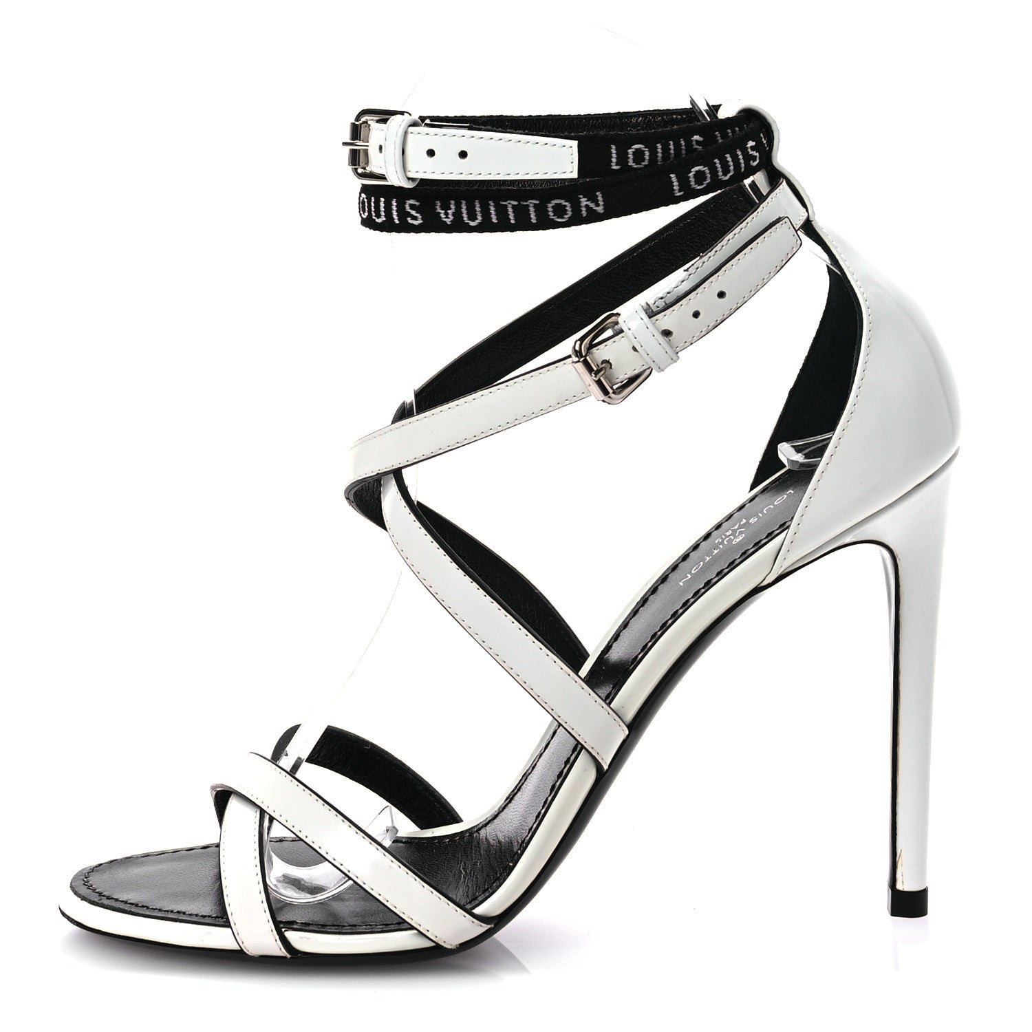 Louis Vuitton Patent Call Back Sandals 37 White 1 of 8