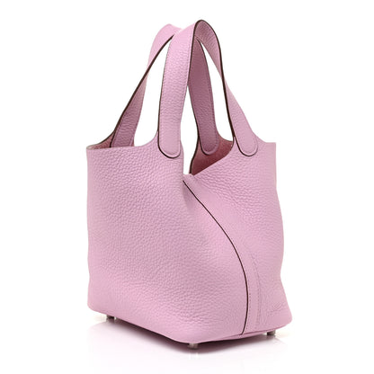 Hermes Taurillon Clemence Picotin Lock 18 PM Mauve Sylvestre 3 of 10