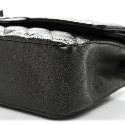 Chanel Metallic Caviar Quilted Medium Double Flap Dark Charcoal 10 of 12