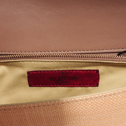 Valentino Garavani Raffia Nappa Aphrodite Bow Satchel Sabbia 6 of 8