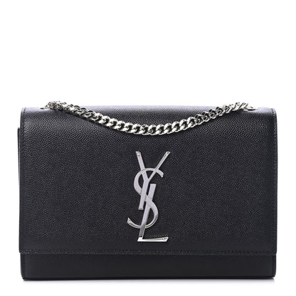 Saint Laurent Grain De Poudre Small Monogram Kate Satchel Black 1 of 4