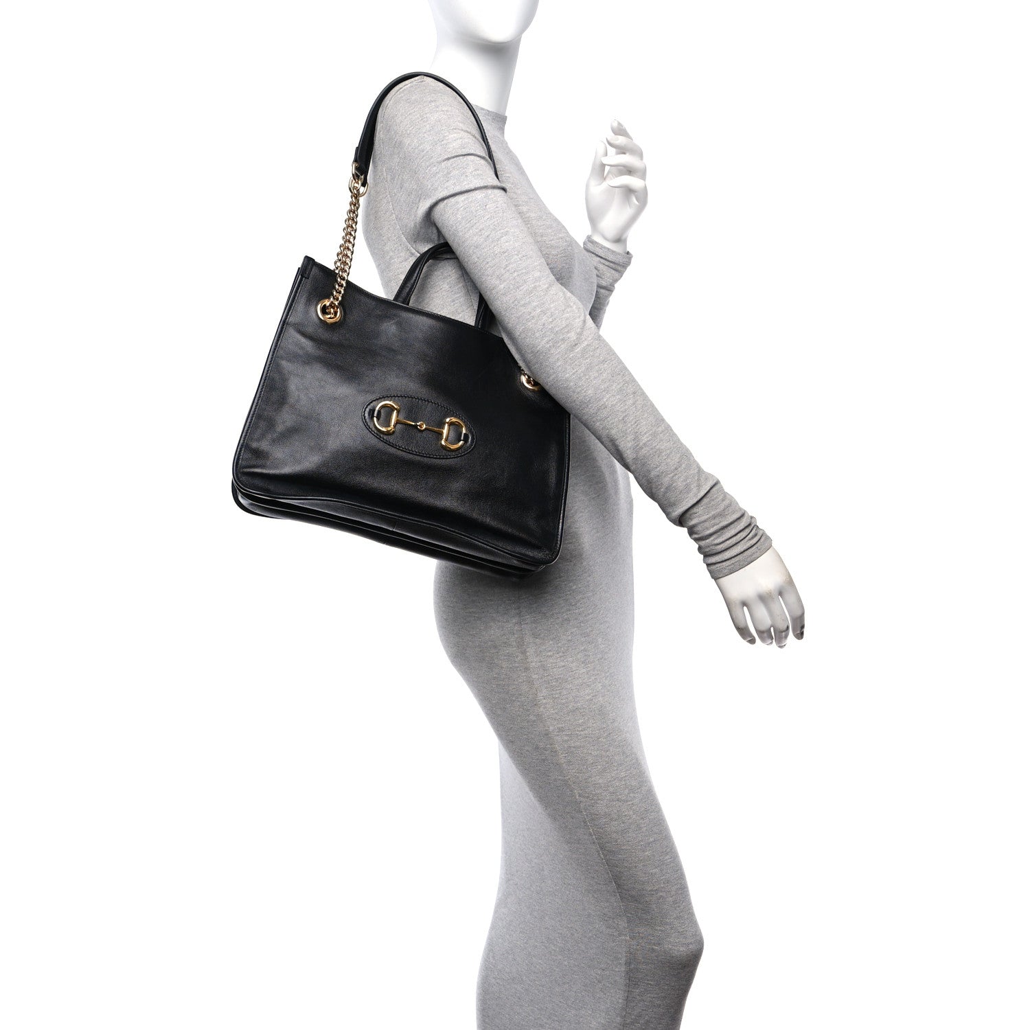 Gucci New Sakai Calfskin Lux Medium Horsebit 1955 Tote Bag Black 2 of 10