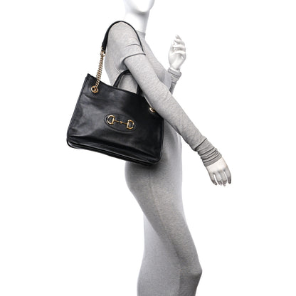 Gucci New Sakai Calfskin Lux Medium Horsebit 1955 Tote Bag Black 2 of 10