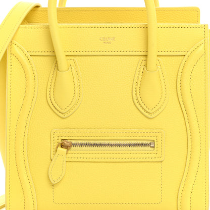 Celine Drummed Calfskin Nano Luggage Acacia 9 of 11