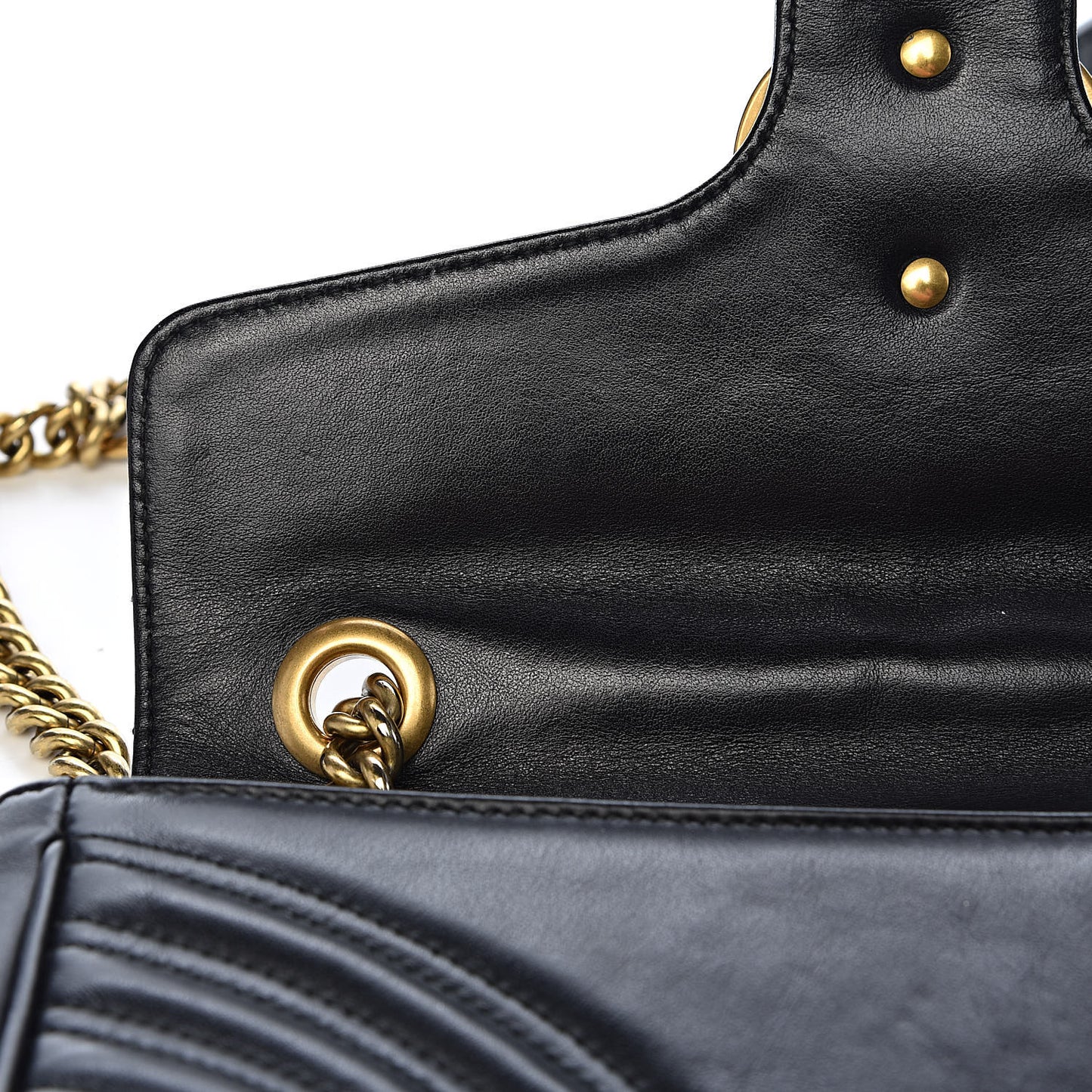 Calfskin Matelasse Small GG Marmont Shoulder Bag Black
