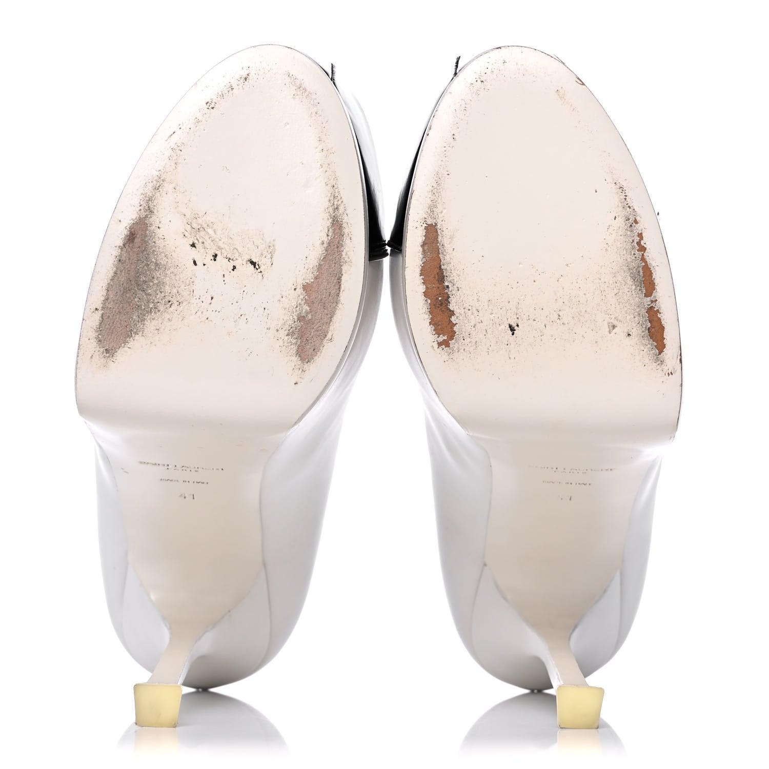 Saint Laurent Calfskin Vitello Vernice Tribtoo 105 Pumps 41 Porcellana Black 5 of 12