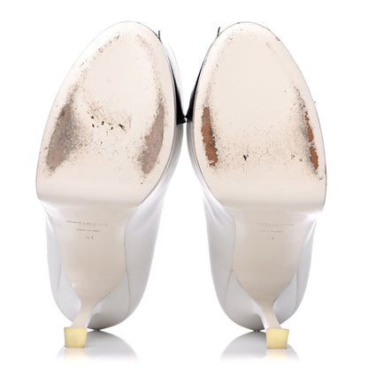 Saint Laurent Calfskin Vitello Vernice Tribtoo 105 Pumps 41 Porcellana Black 5 of 12