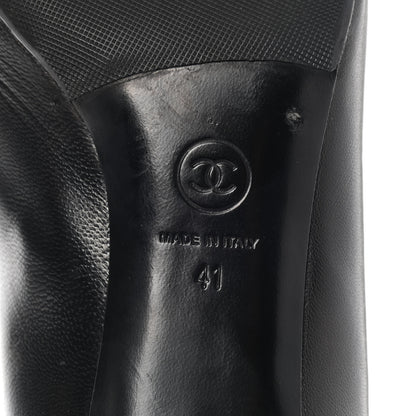 Chanel Lambskin Pearl Camellia Cap Toe Pumps 41 Black 6 of 14