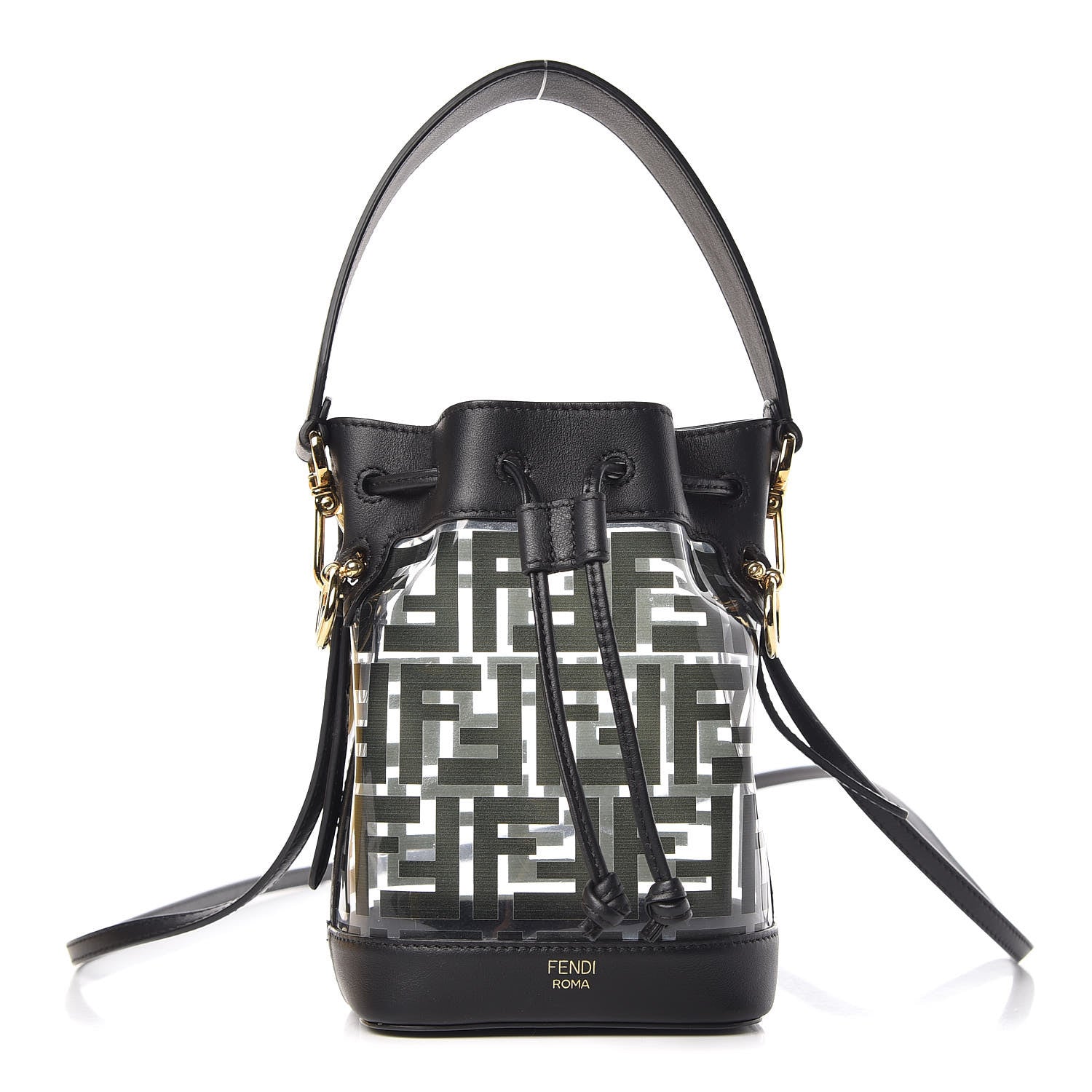 Fendi TPU FF Vitello Grace F is Fendi Mini Mon Tresor Bucket Bag Black 1 of 11