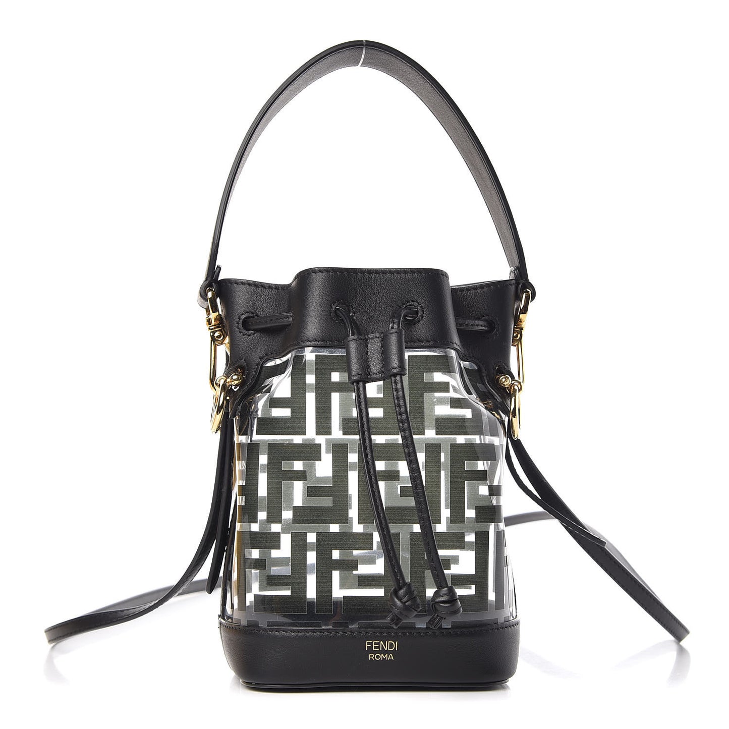 TPU FF Vitello Grace F is Fendi Mini Mon Tresor Bucket Bag Black