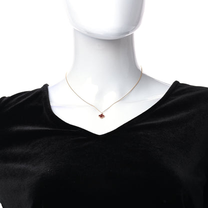 Van Cleef & Arpels 18K Rose Gold Carnelian Sweet Alhambra Pendant Necklace 2 of 6