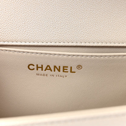 Chanel Iridescent Caviar Quilted Medium Boy Flap White 6 of 10