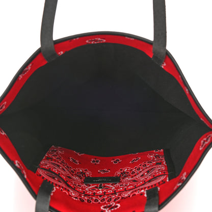 Saint Laurent Canvas Bandana Antibe Flat Shopping Tote Red 5 of 8