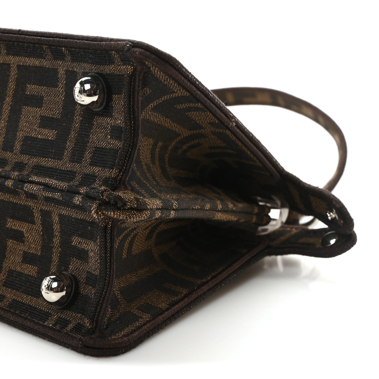 Fabric Jacquard FF 1974 Crystal Petite Peekaboo I SEE U Satchel Tabacco Moro