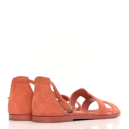 Hermes Suede Santorini Sandals 35.5 Rose Bubinga 3 of 6