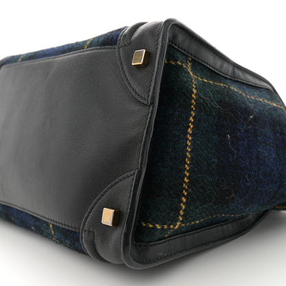 Celine Smooth Calfskin Tweed Tartan Mini Luggage Midnight 11 of 16