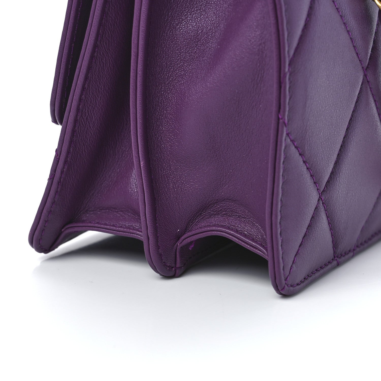 Chanel Calfskin Resin Quilted Mini Flap Purple 11 of 11