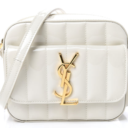 Saint Laurent Patent Matelasse Monogram Toy Vicky Camera Bag Off White 7 of 9