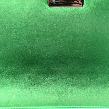 Chanel Metallic Patent Calfskin Quilted Medium Boy Flap Green 11 of 14