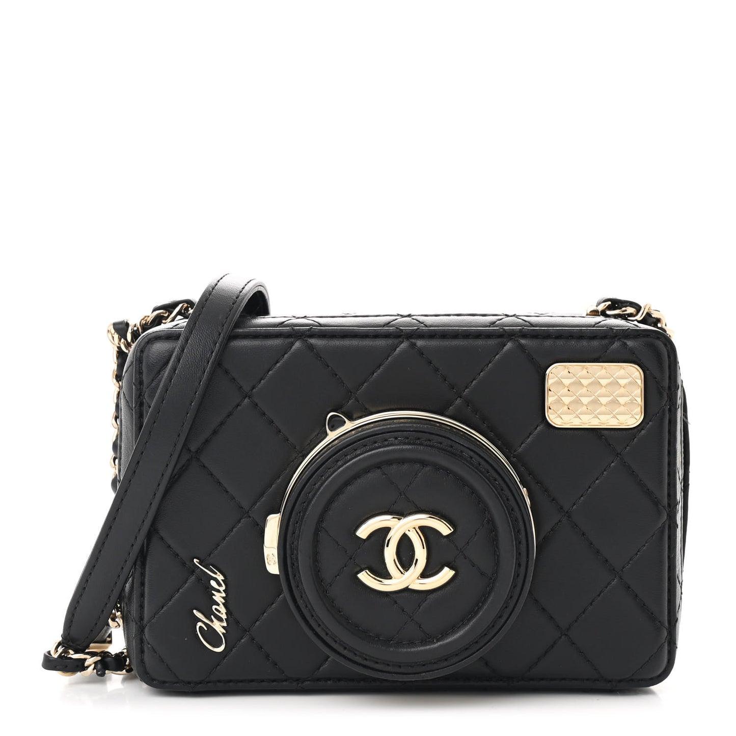 Lambskin Quilted Coco Click Bag Black