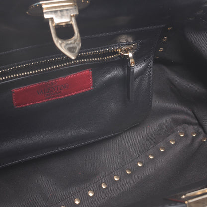 Valentino Garavani Vitello Small Rockstud Tote Black 5 of 6