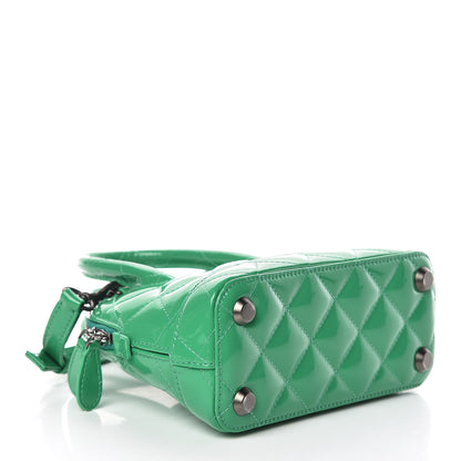 Balenciaga Faux Patent Quilted XXS Ville Top Handle Bag Green 4 of 10