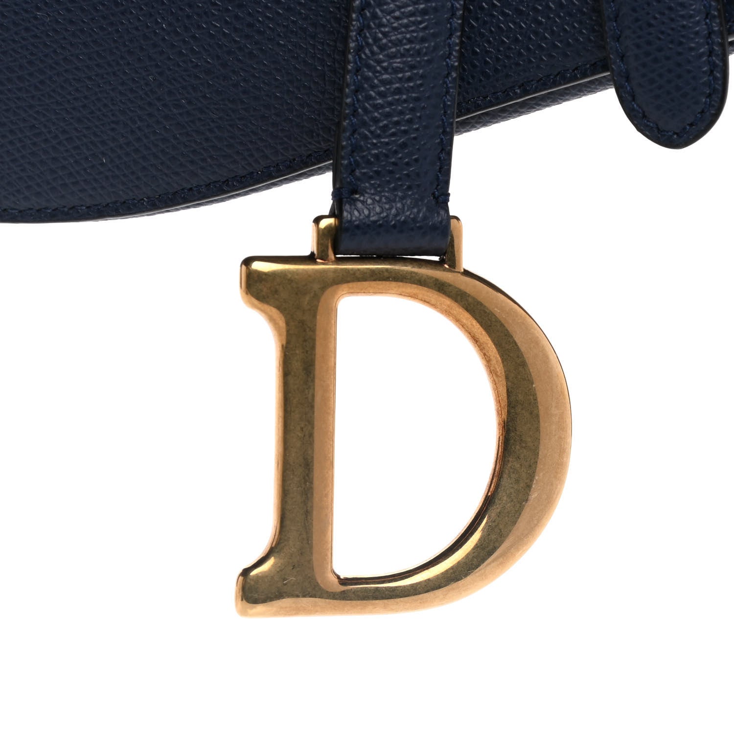 Christian Dior Grained Calfskin Saddle Bag Indigo 10 of 11