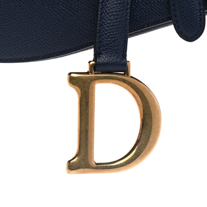 Christian Dior Grained Calfskin Saddle Bag Indigo 10 of 11