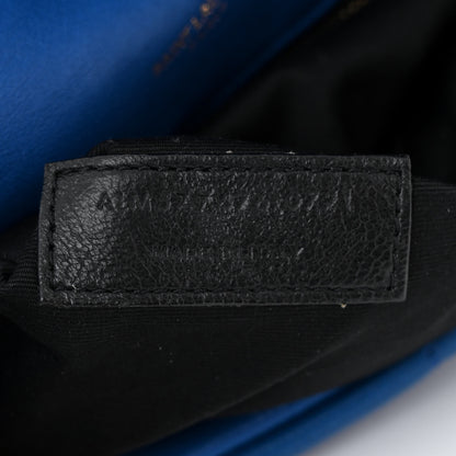 Saint Laurent Lambskin Quilted Small Loulou Puffer Monogram Chain Satchel Majorele Blue 7 of 11