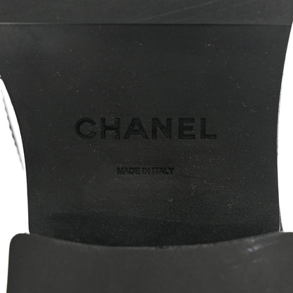 Chanel Calfskin Velvet CC Cap Toe Boots 38 Black 8 of 10