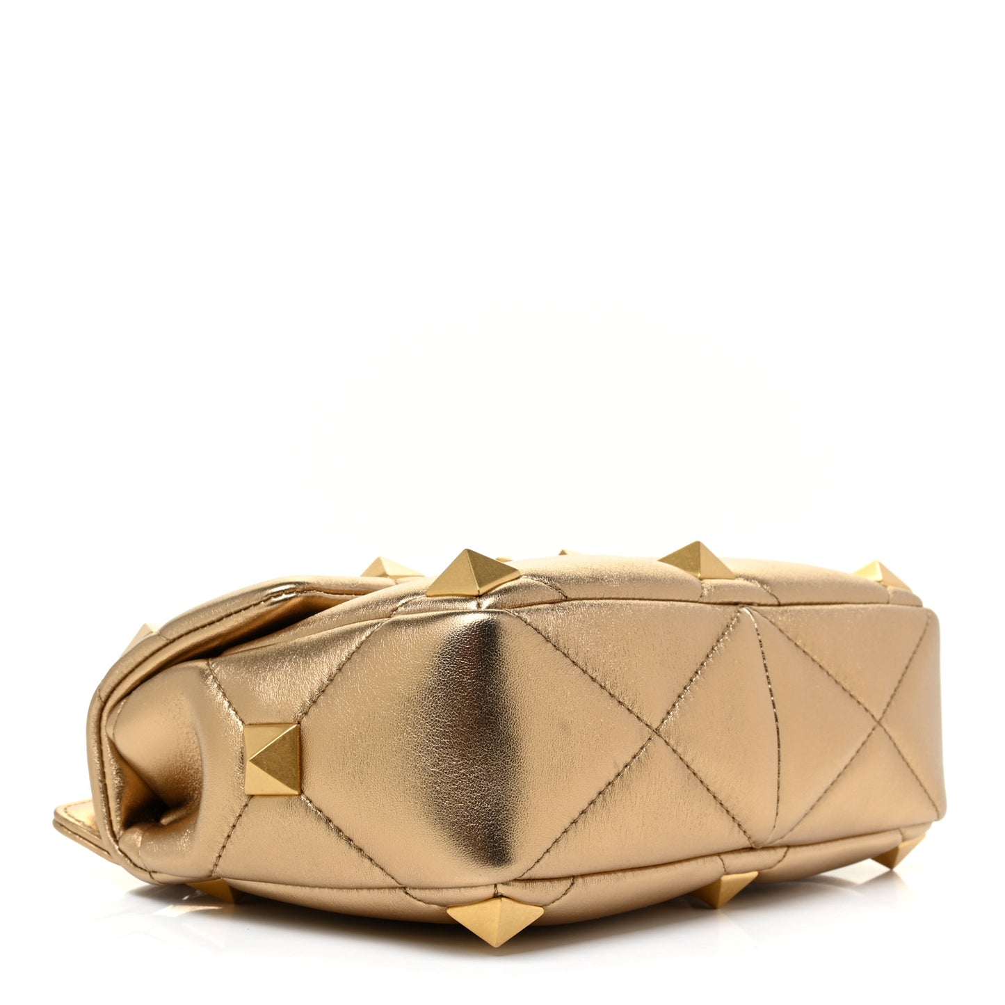 Nappa Medium Roman Stud Shoulder Bag Antique Brass