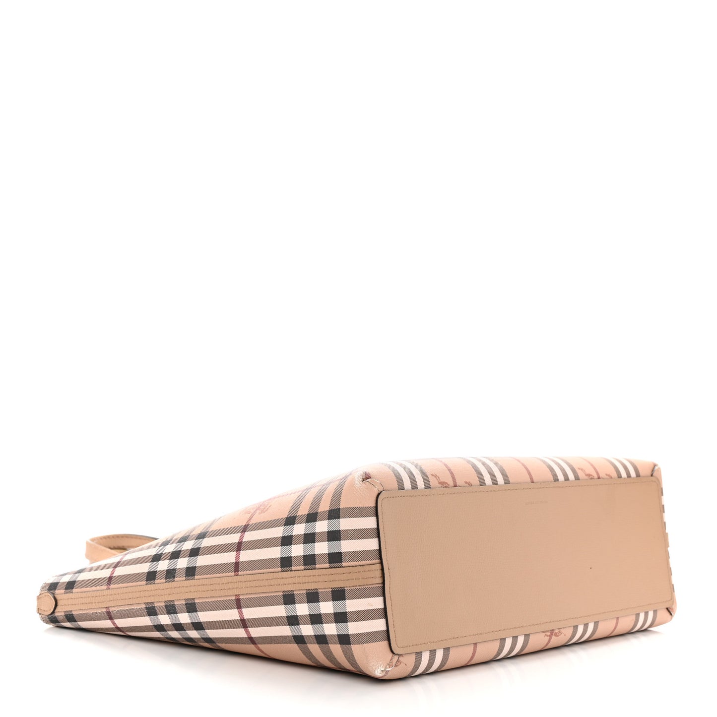 Grainy Calfskin Haymarket Check Medium Reversible Tote Camel