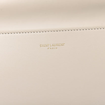 Saint Laurent Smooth Calfskin Medium Classic Monogram Cassandra Top Handle Crema Soft Rouge Legion 6 of 9