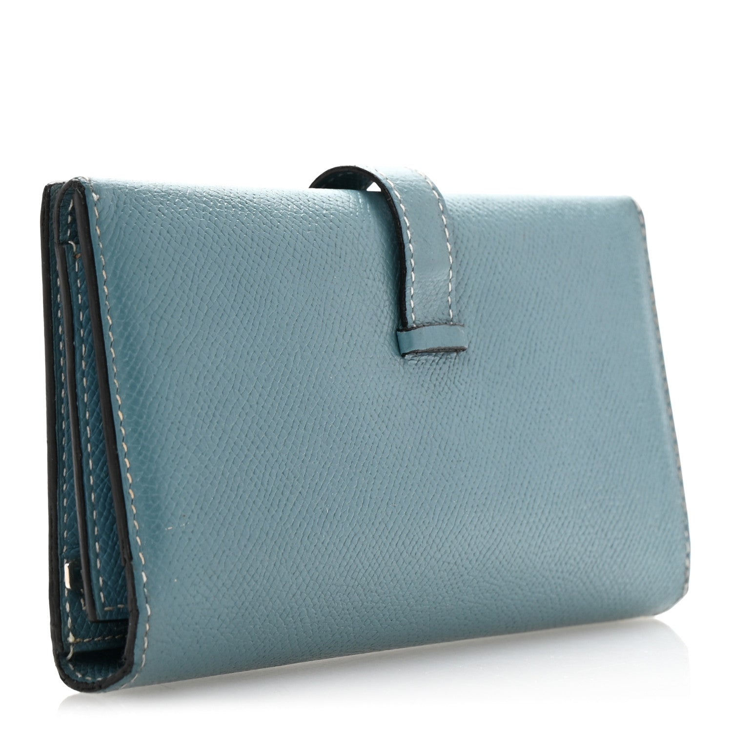 Hermes Epsom Bearn Gusset Wallet Blue Jean 3 of 13