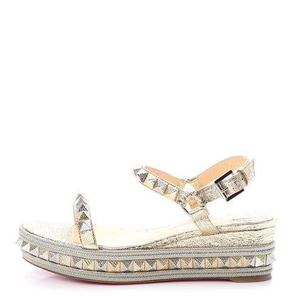 Christian Louboutin Specchio Vintage Pyraclou 60 Platform Sandals 38 Platine 1 of 8