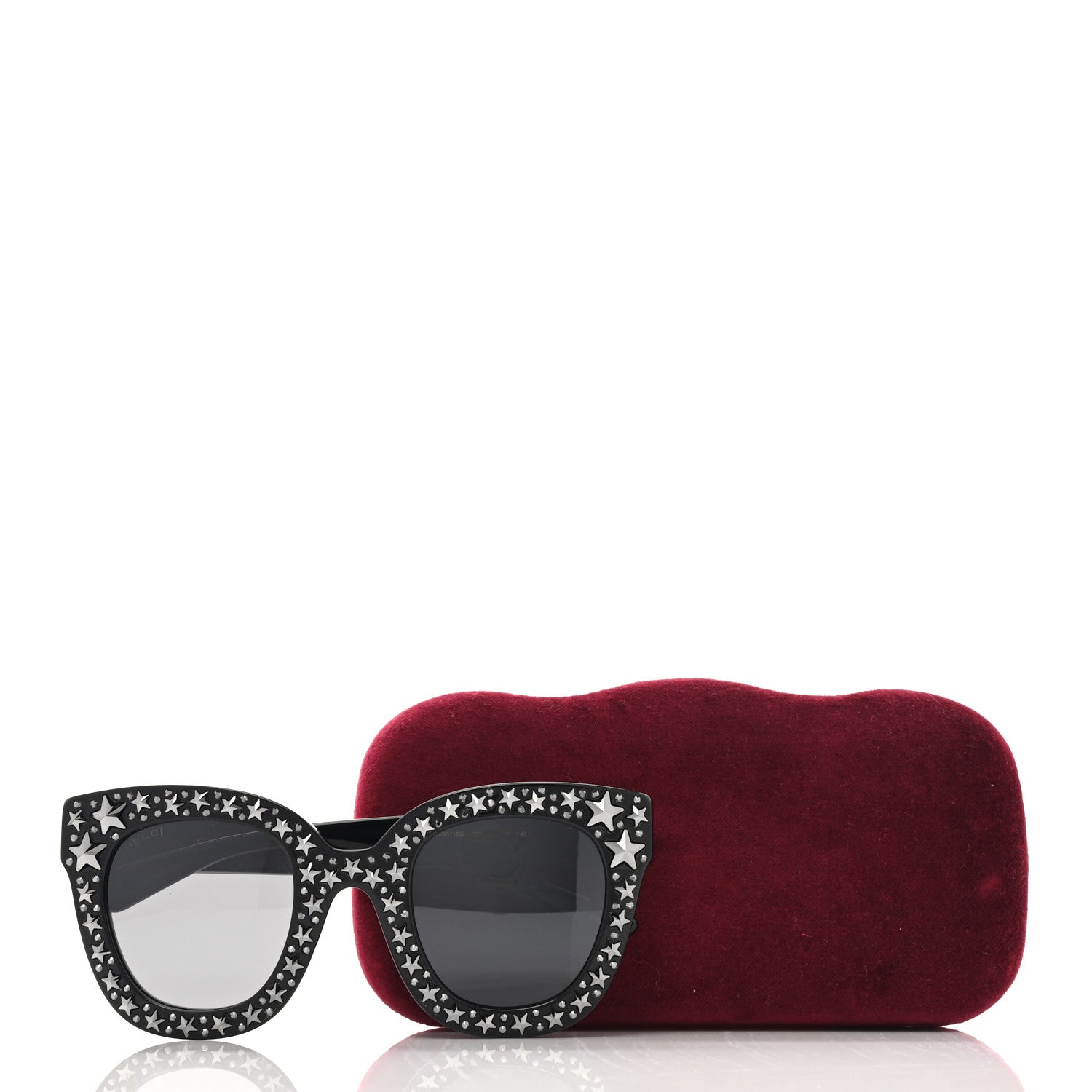 Gucci Acetate Stars Cat Eye Sunglasses GG0116S Black 9 of 9