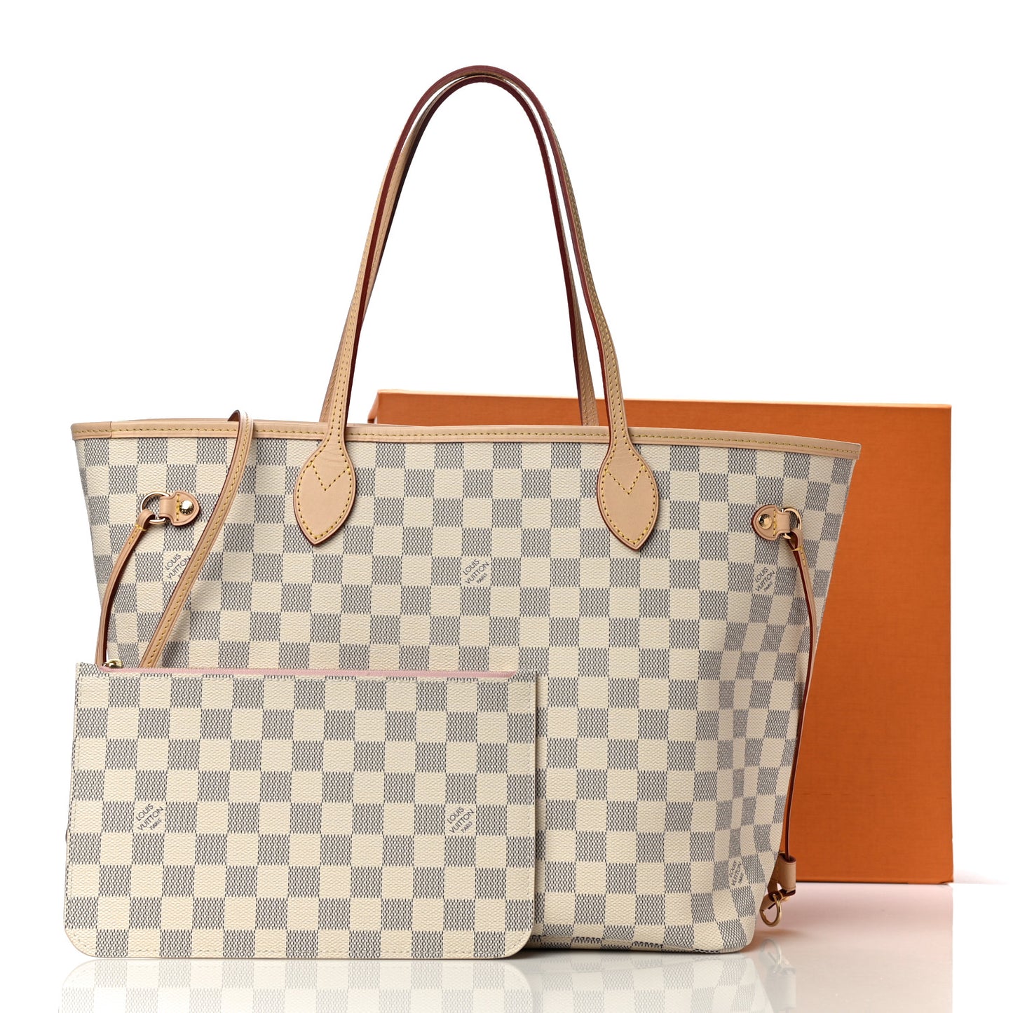 Damier Azur Neo Neverfull MM Rose Ballerine