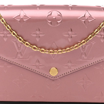 Louis Vuitton Vernis Pochette Felicie Chain Wallet Metallic Pale Pink 10 of 10