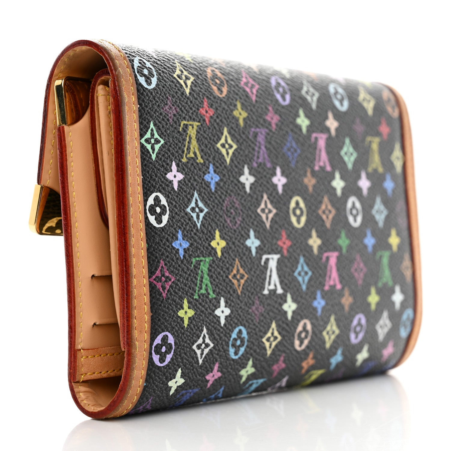 Louis Vuitton Monogram Multicolor Porte Tresor International Wallet Black 3 of 13
